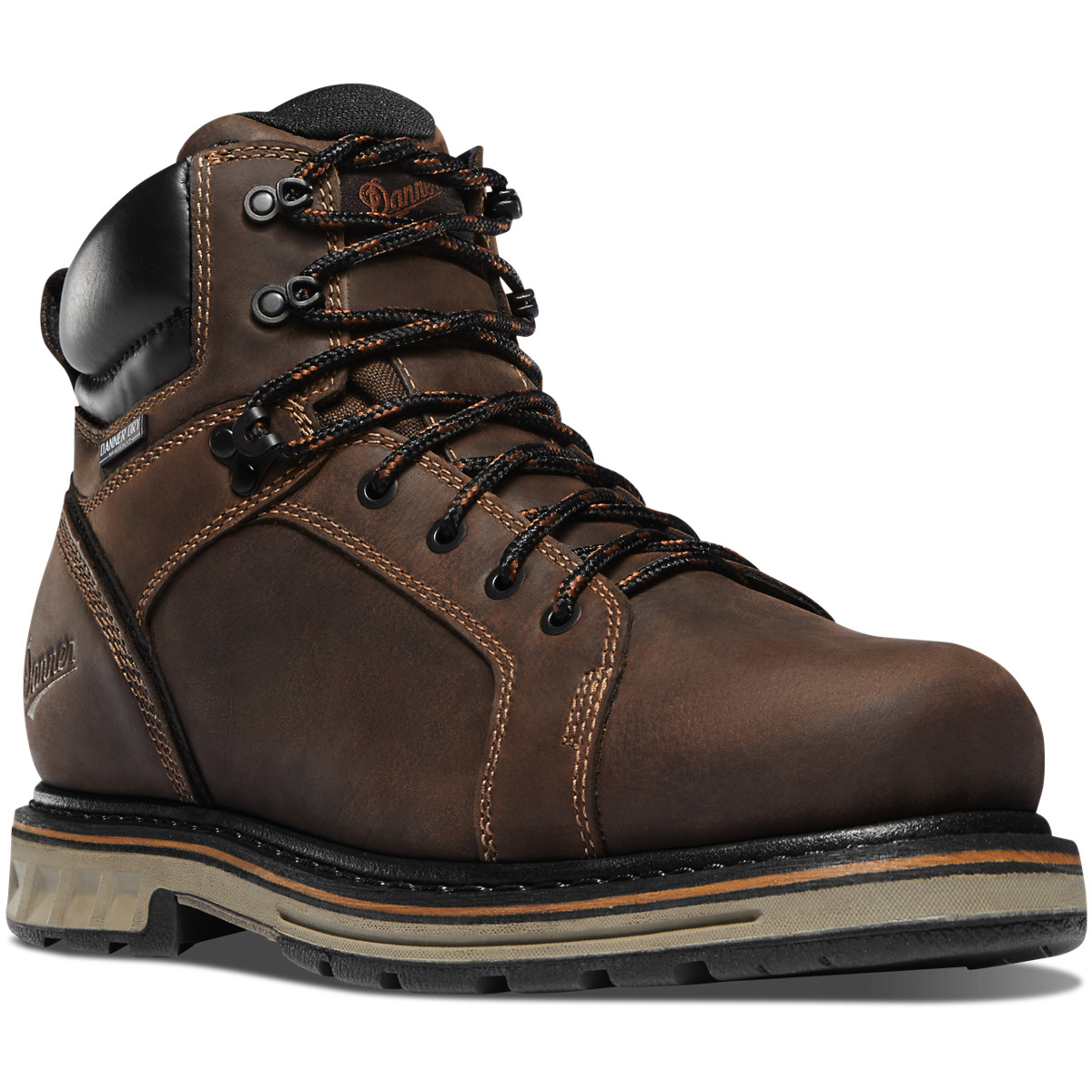 Danner Mens Steel Yard 6 Work Boots Dark Brown - ESK071346